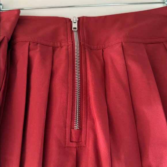 Red Pleated Mini Skirt - Picture 5 of 6
